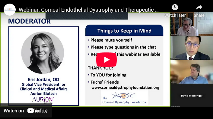 Corneal Endothelial Dystrophy and Therapeutic Options<br />
