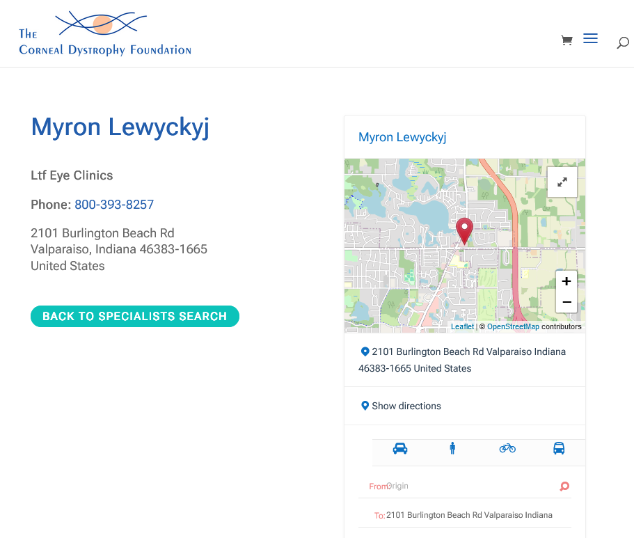 Specialist Landing Page